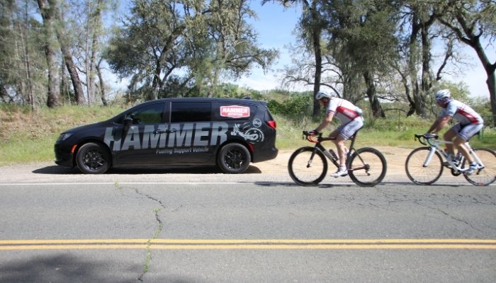 Hammer Van next to cyclists