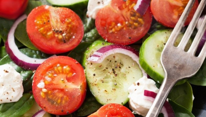 Salad with fork